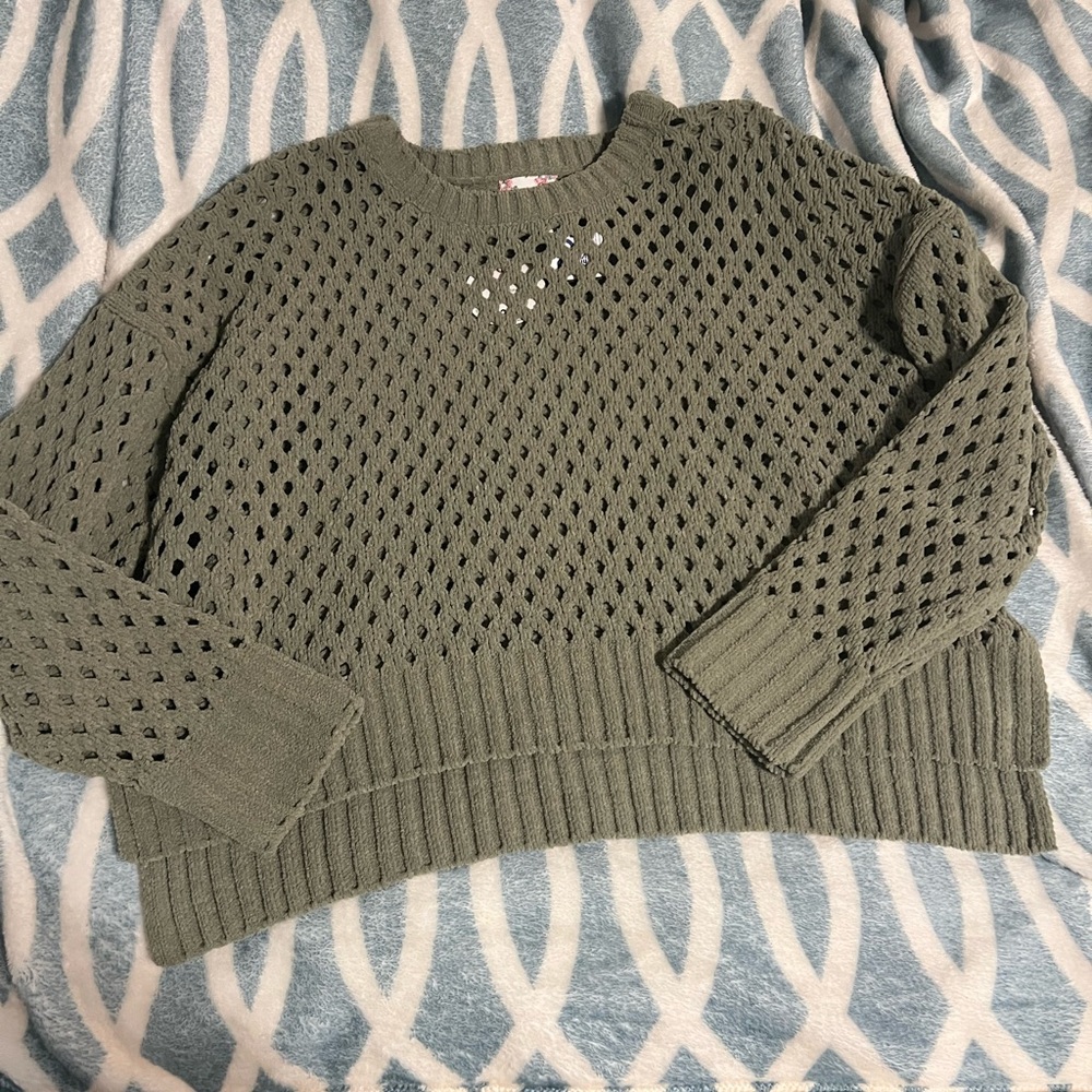 Pink republic knit sweater, super soft in navy green size L
